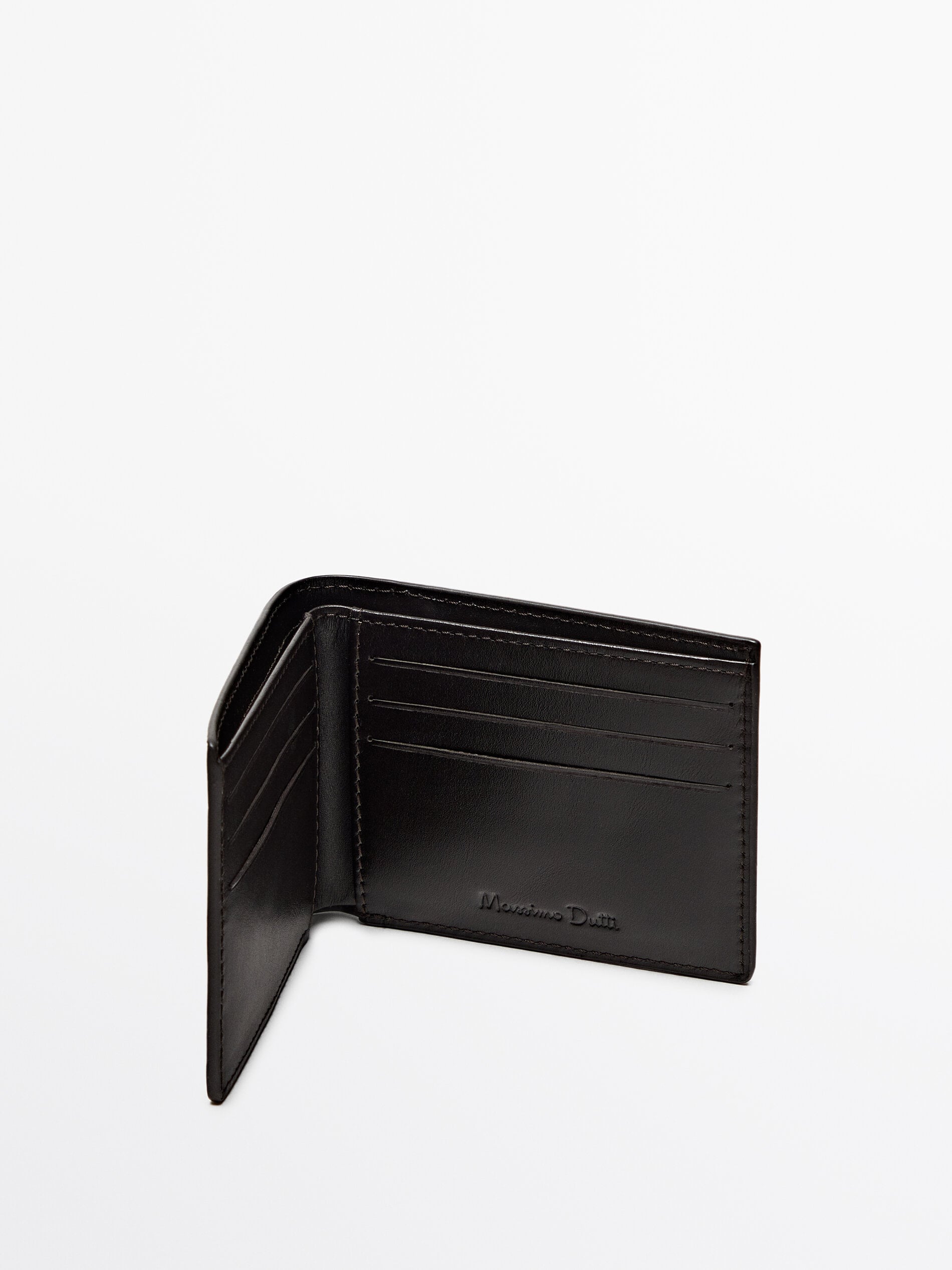 Кожаный кошелек Massimo Dutti, коричневый
