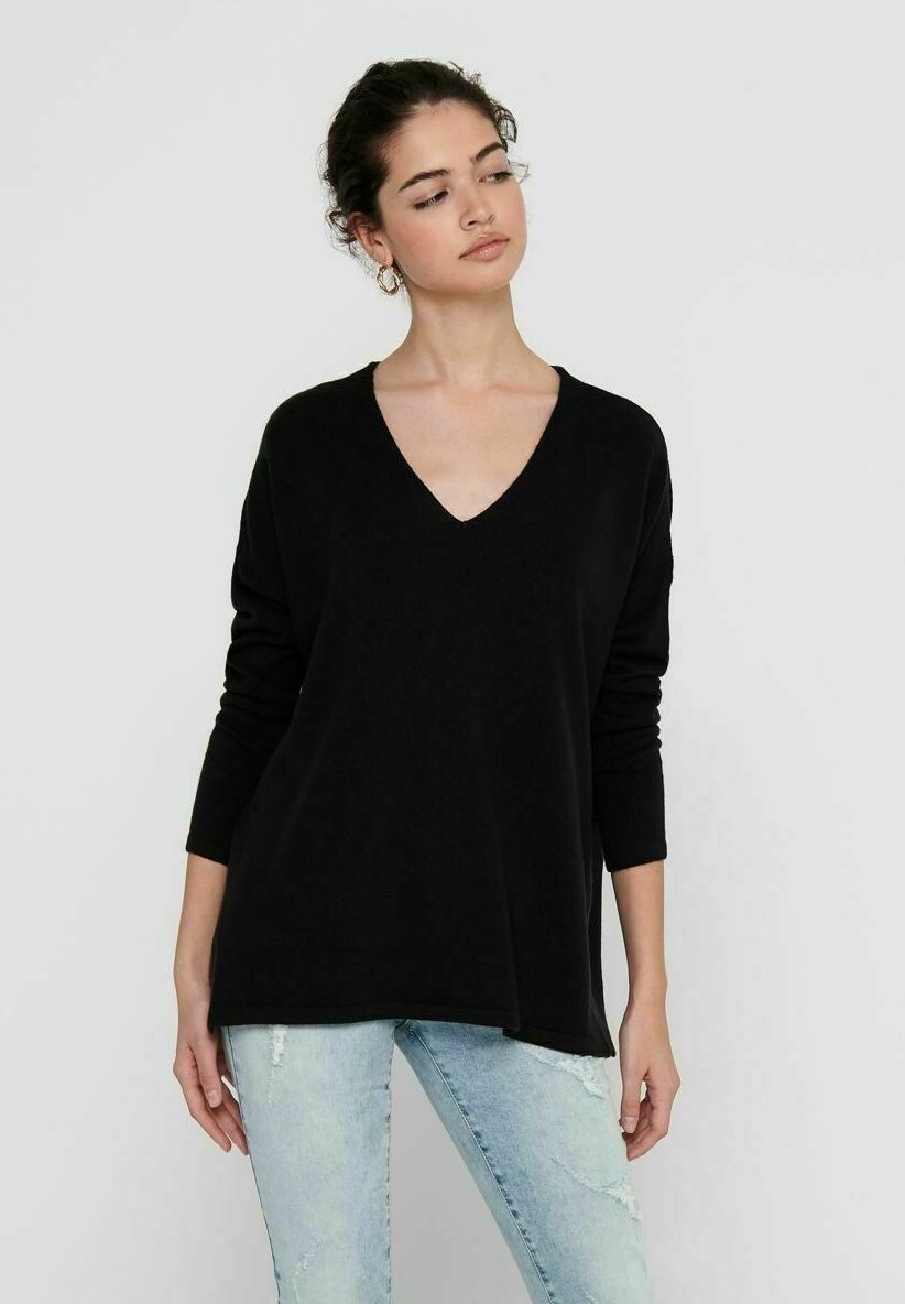 

Свитшот ONLY ONLAMALIA L/S V-NECK, черный