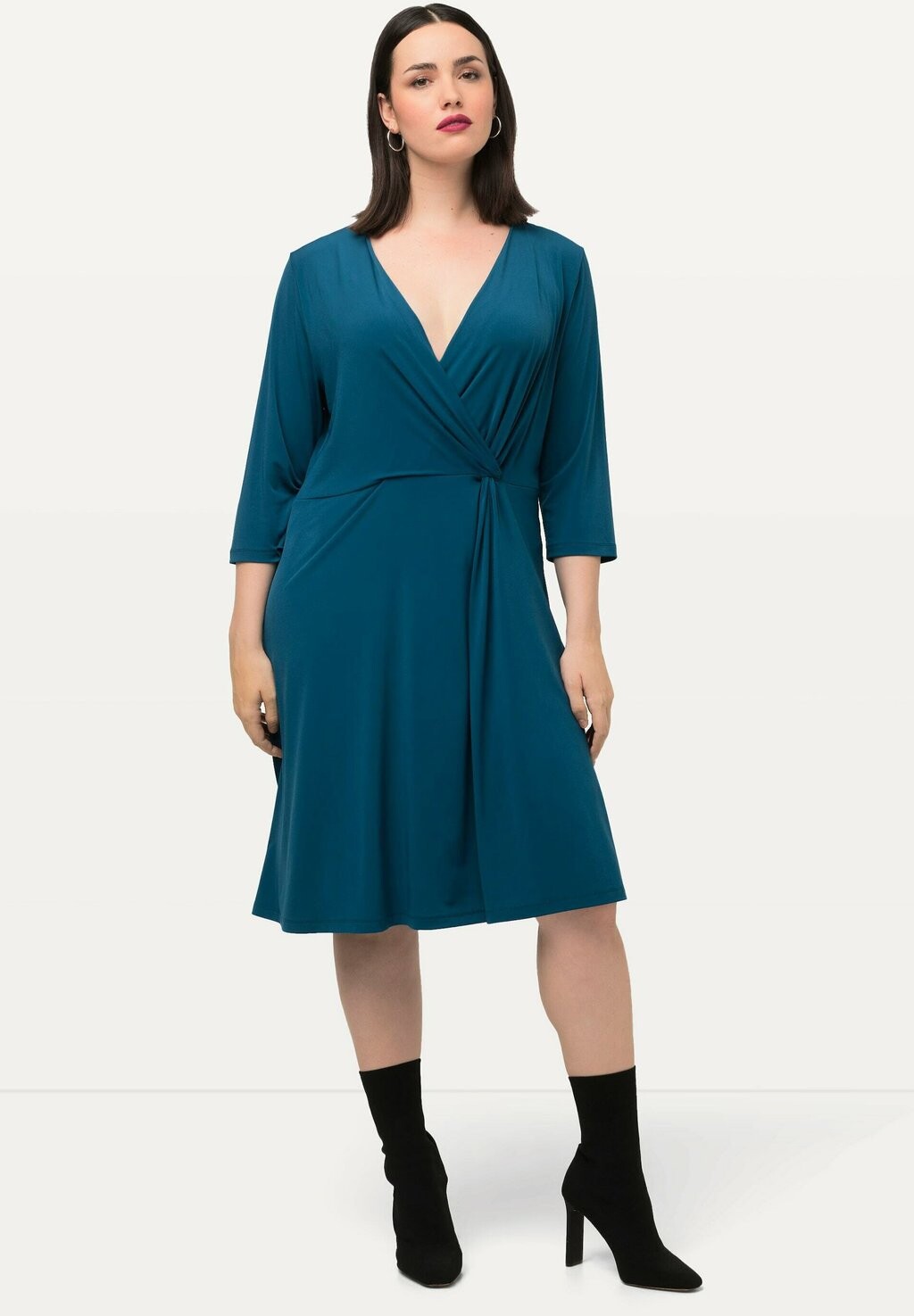 

Повседневное платье DRAPED 3/4 SLEEVE SLINKY Ulla Popken, цвет medium blue