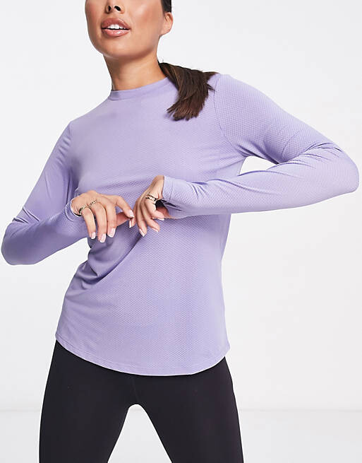 

Сиреневый беговой топ с длинными рукавами ASOS 4505 Icon
