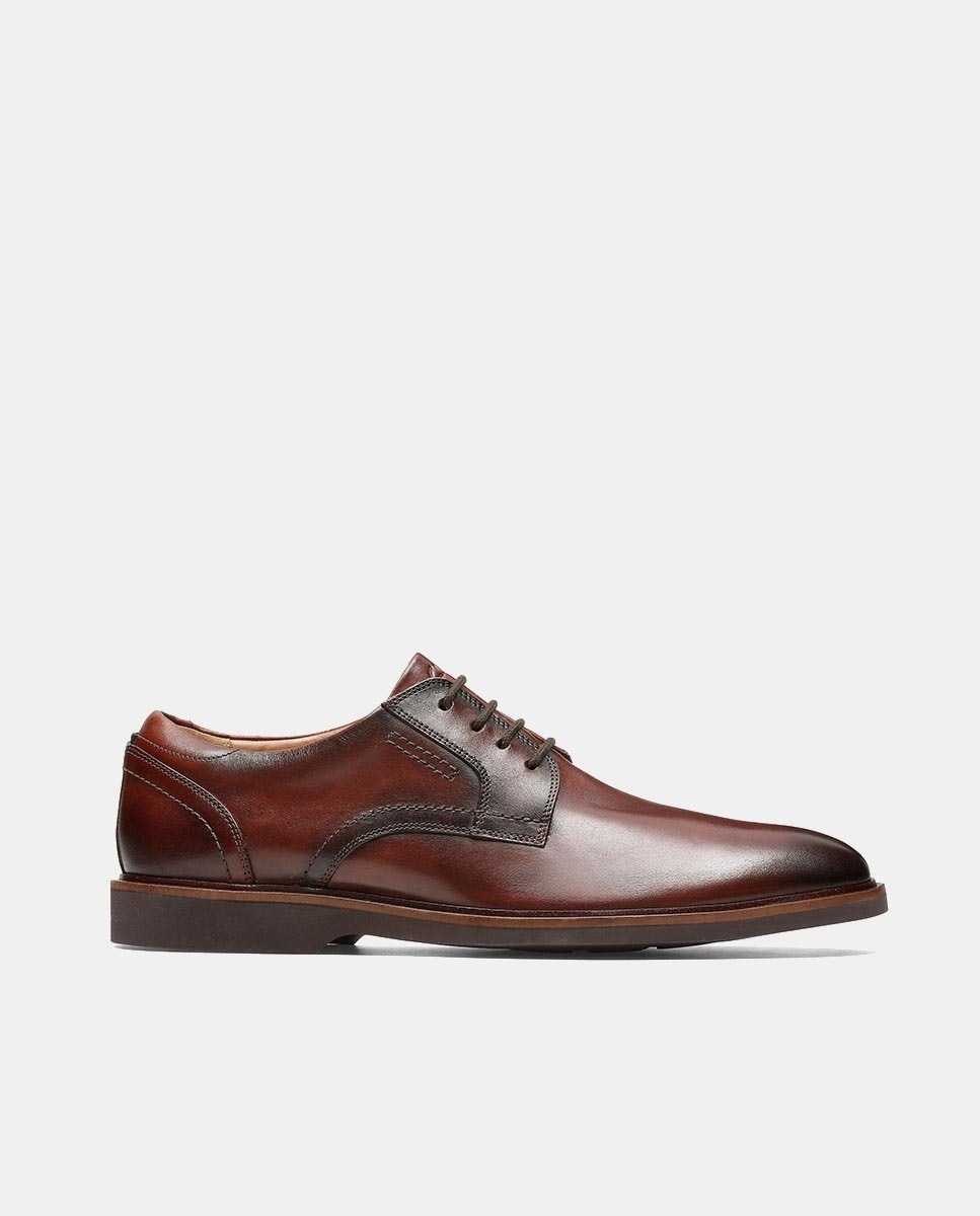Мужские коричневые кожаные туфли на шнуровке с гладким верхом и подошвой из ЭВА Clarks, коричневый