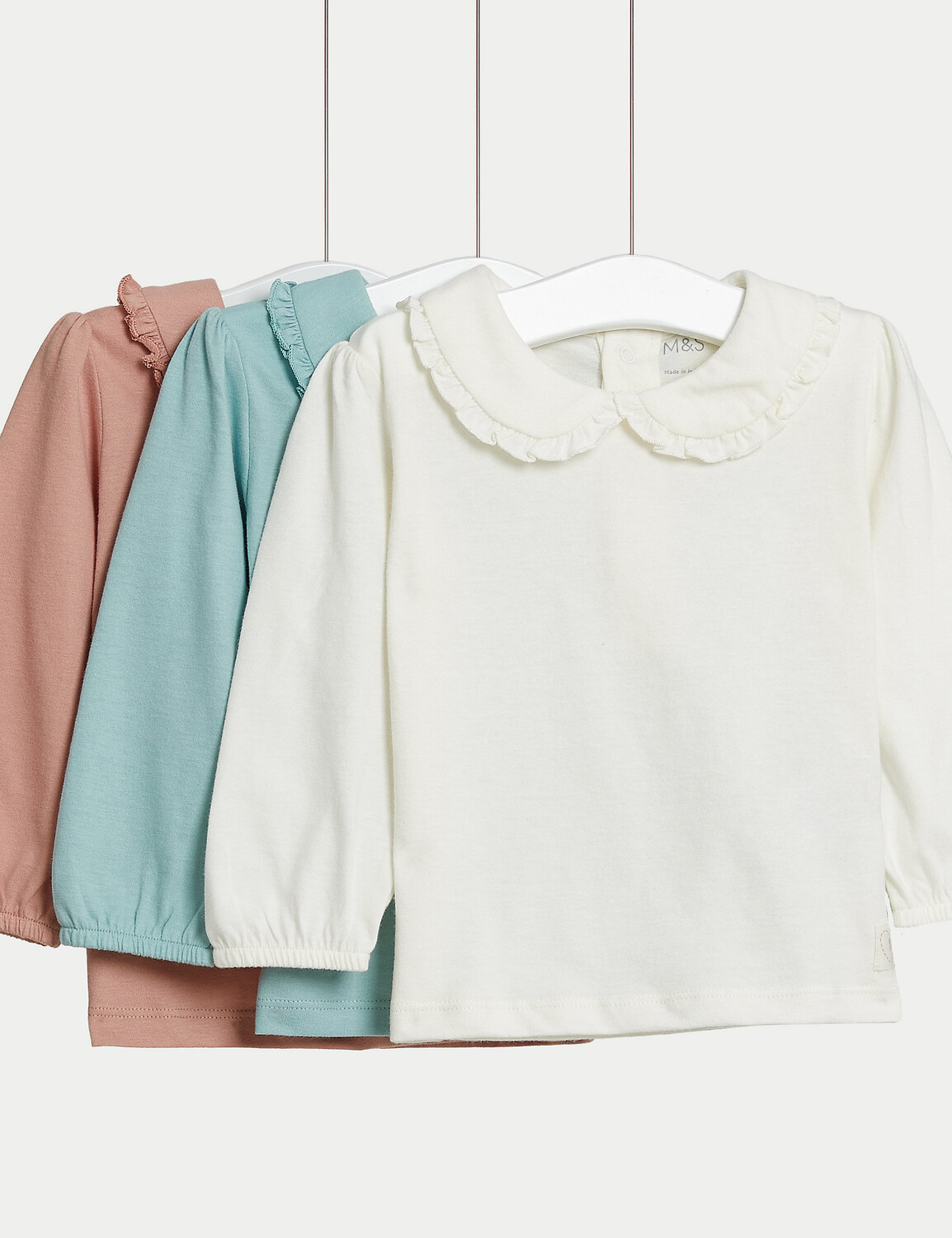 

3 комплекта топов из хлопка (0–3 года) Marks & Spencer, мульти