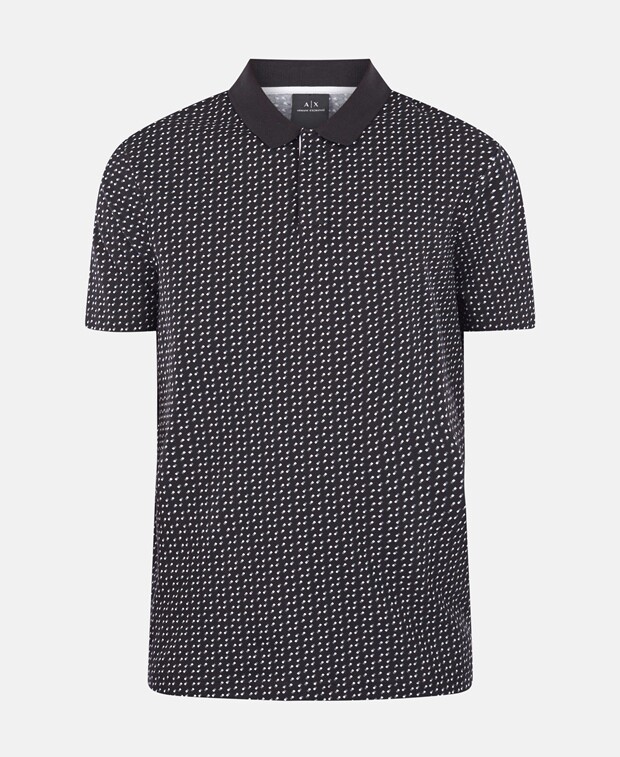 

Рубашка-поло из пике Armani Exchange, цвет Caviar Black