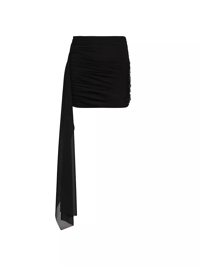 Мини-юбка со складками и драпировкой Helmut Lang, черный кремового цвета мини юбка со складками helmut lang