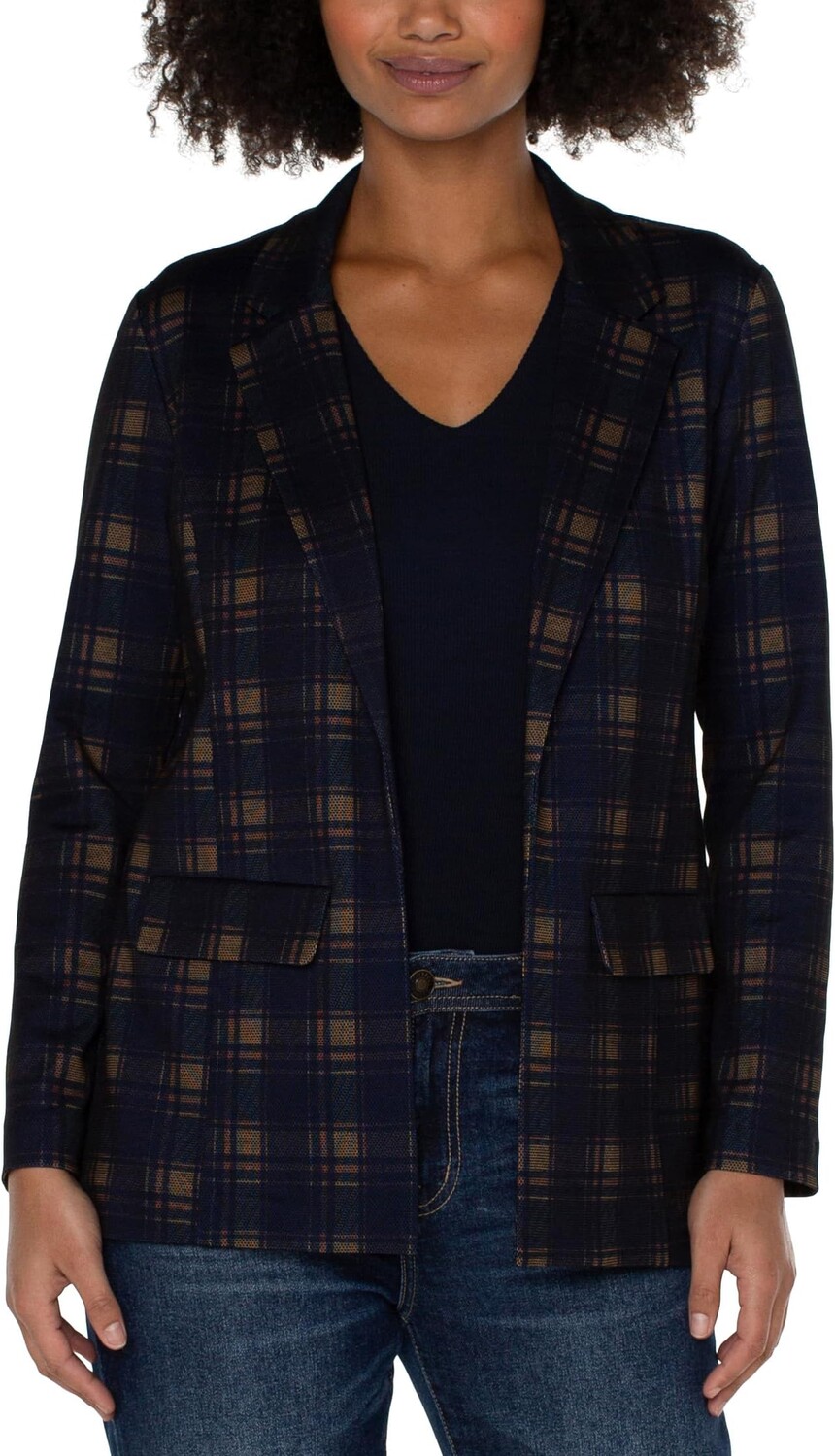

Блейзер-бойфренд Liverpool Los Angeles, цвет Navy Amber Tartan Plaid