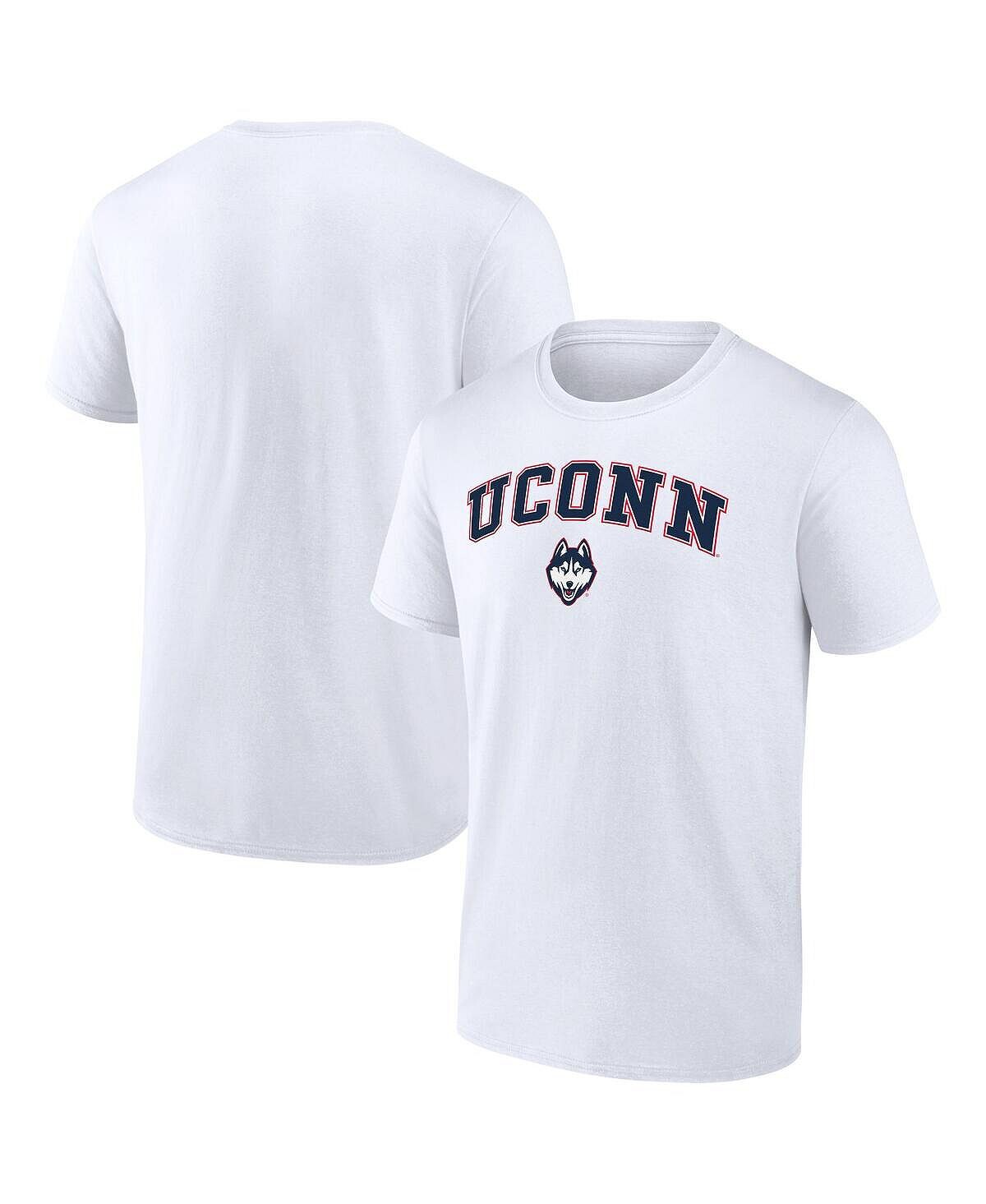 

Мужская белая футболка с логотипом UConn Huskies Campus Fanatics, Белый