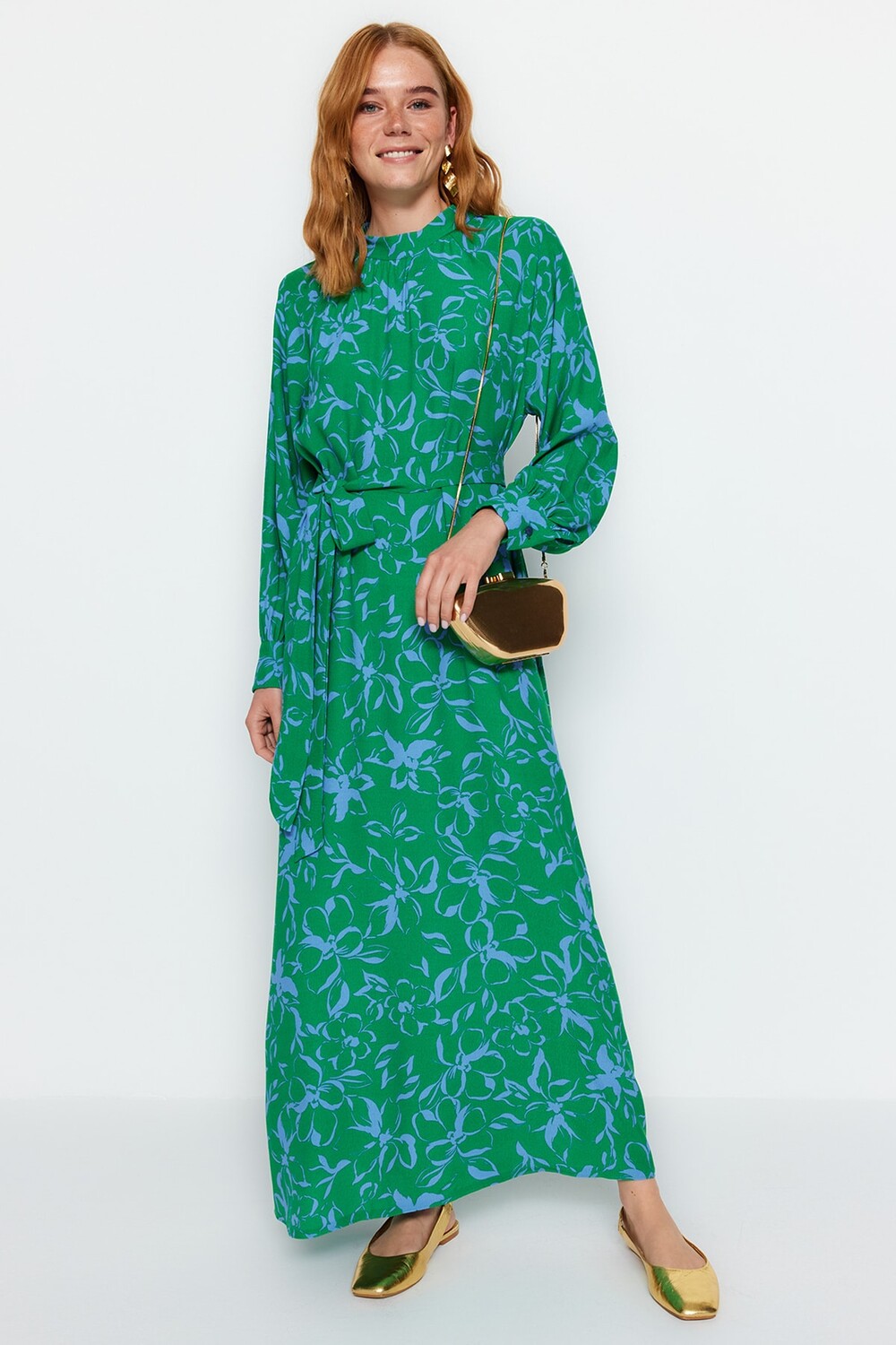 

Платье - Зеленый - А-силуэт Trendyol Modest, зеленый
