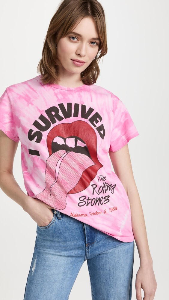 

Футболка MADEWORN ROCK Rolling Stones Tie Dye, розовый