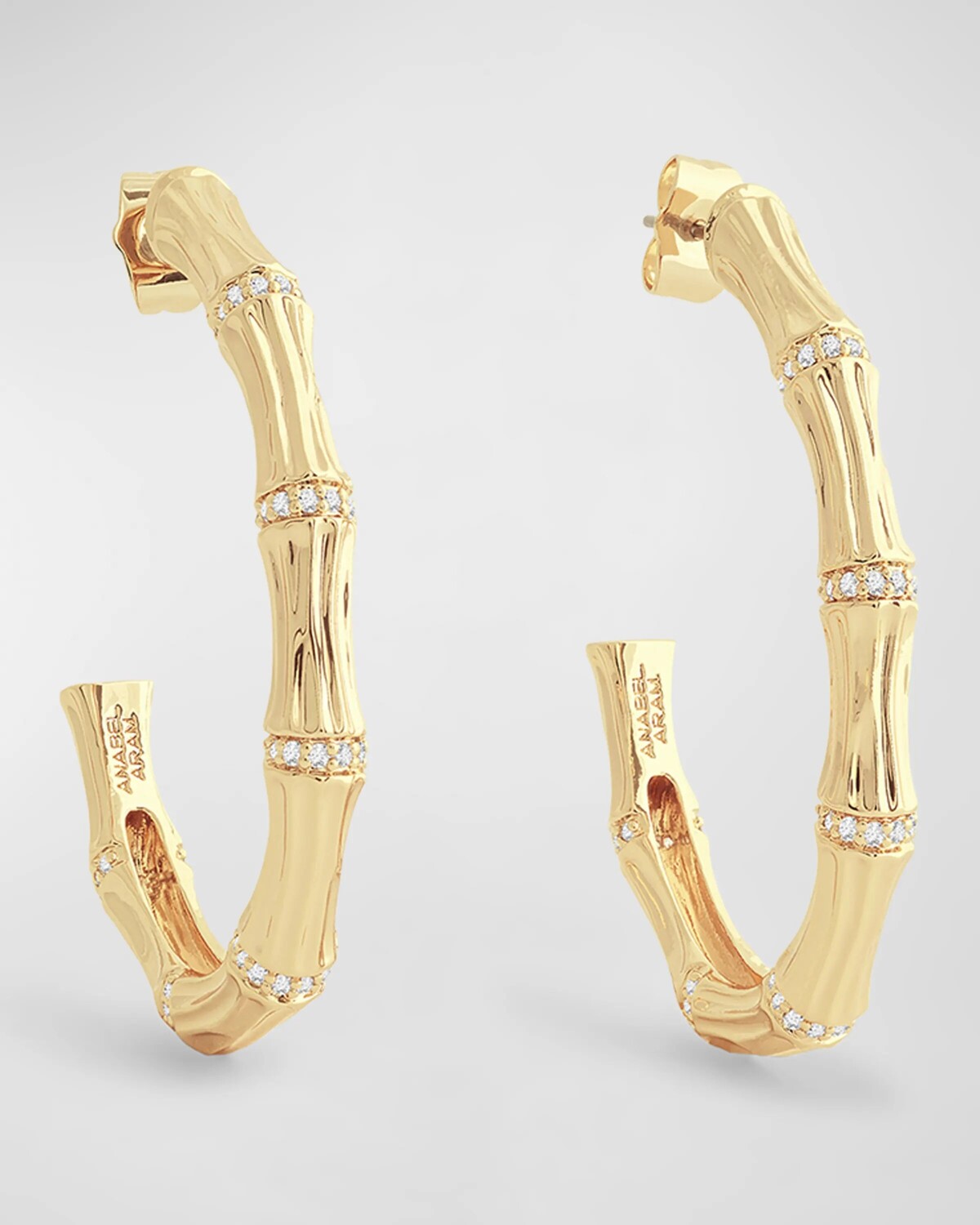 

Бамбуковые одинарные серьги-кольца Anabel Aram Jewelry, цвет Gold