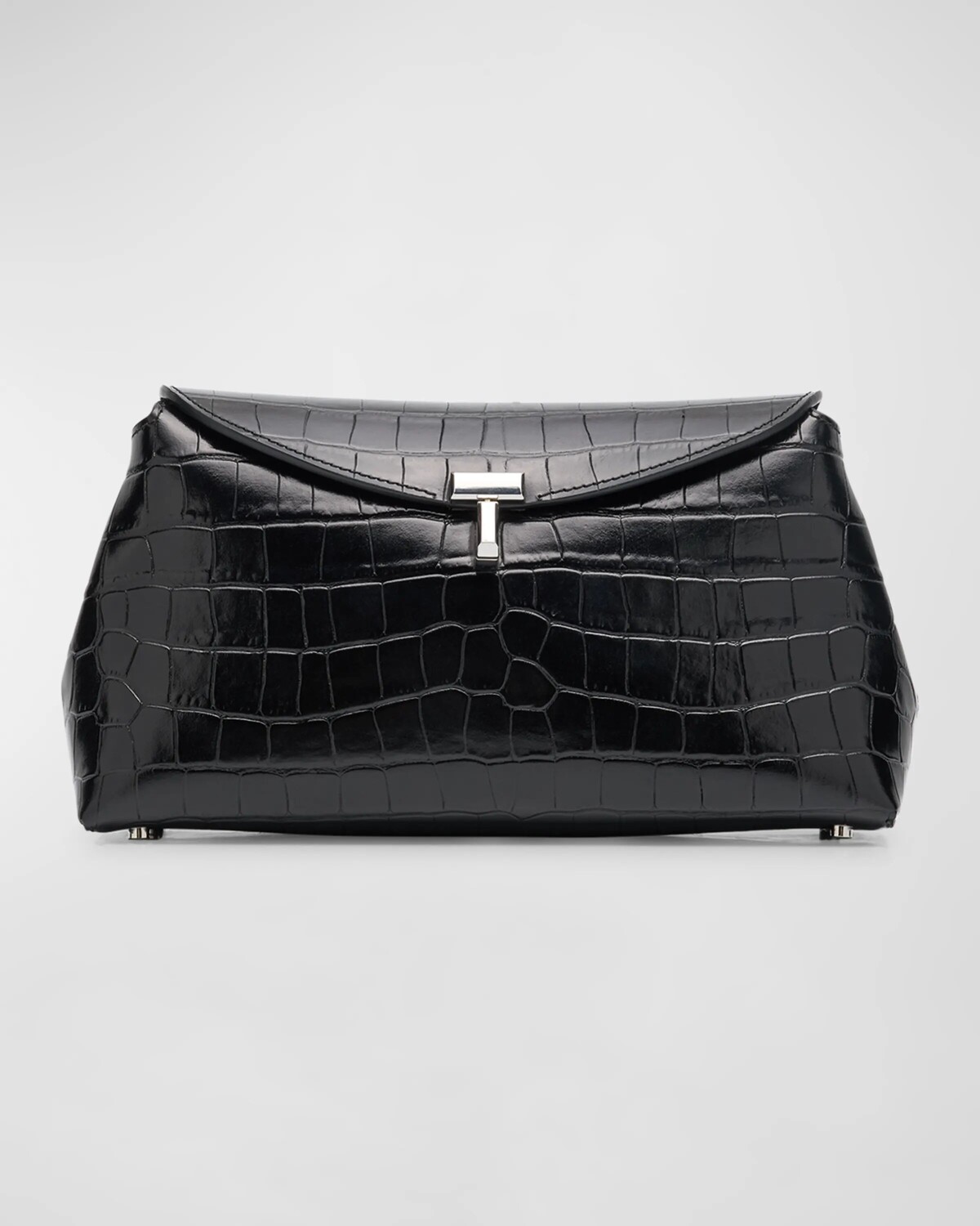 

Клатч из кожи с тиснением под крокодила T-Lock Toteme, цвет Black