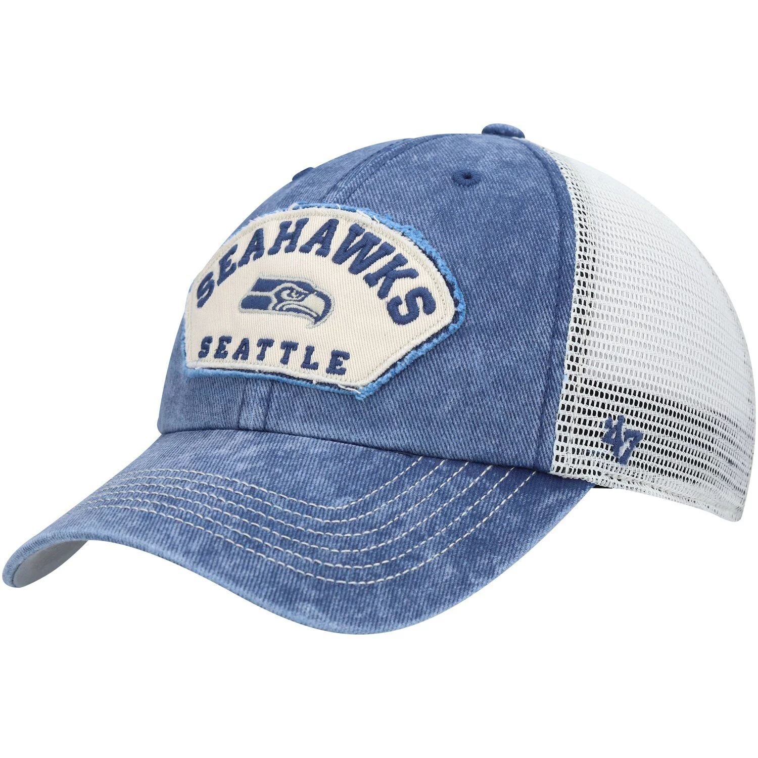 

Мужская кепка-кепка '47 College Navy/White Seattle Seahawks Denali Trucker Clean Up Snapback