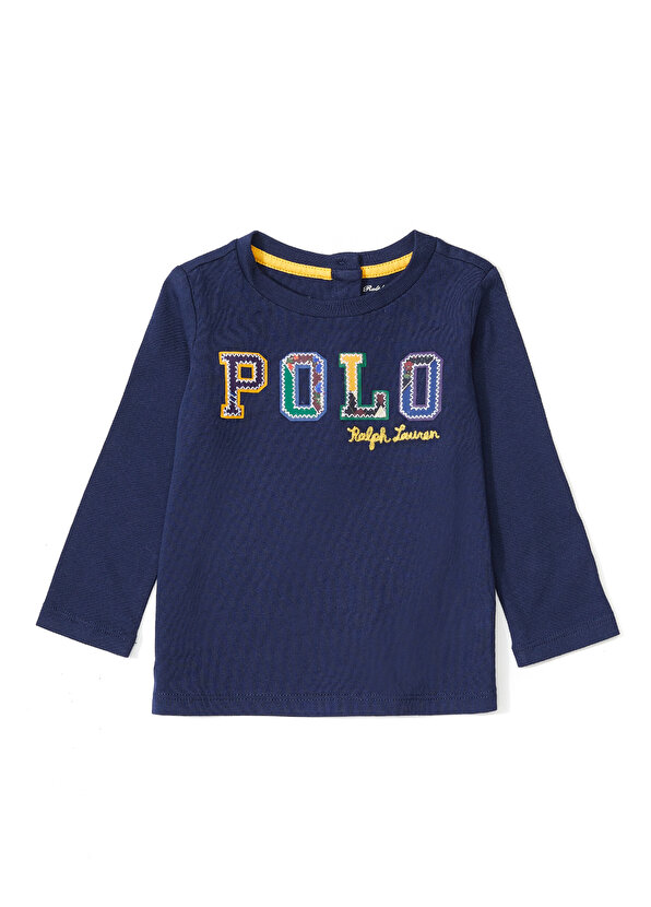 

Темно-синяя футболка с логотипом для маленьких девочек Polo Ralph Lauren