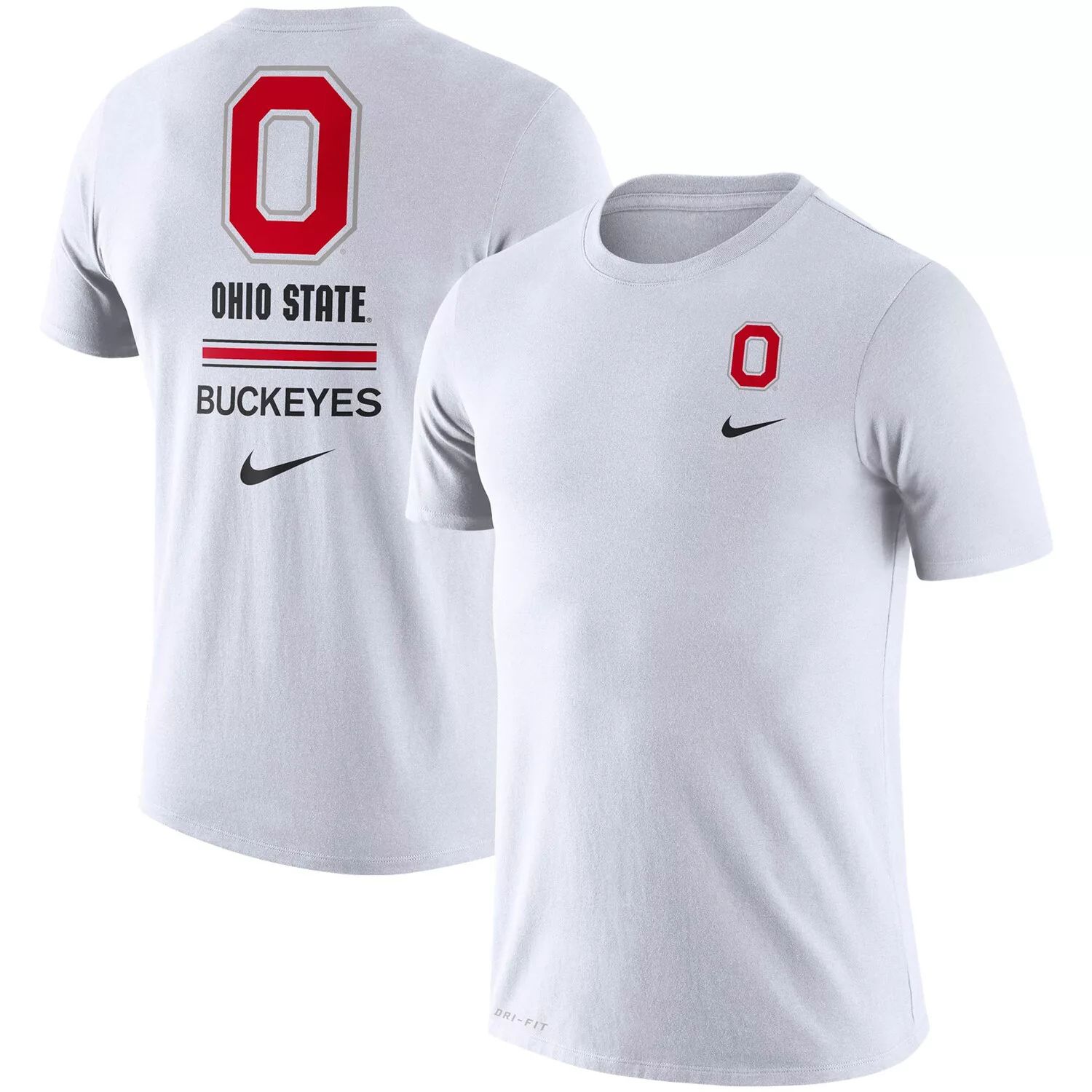 

Мужская белая футболка с логотипом Nike Ohio State Buckeyes DNA