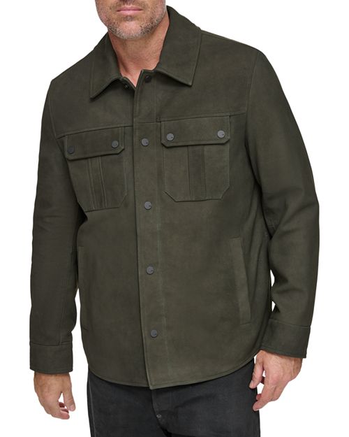 Кожаная куртка-рубашка Laredo Andrew Marc, цвет Green куртка с боковой отделкой andrew marc цвет green