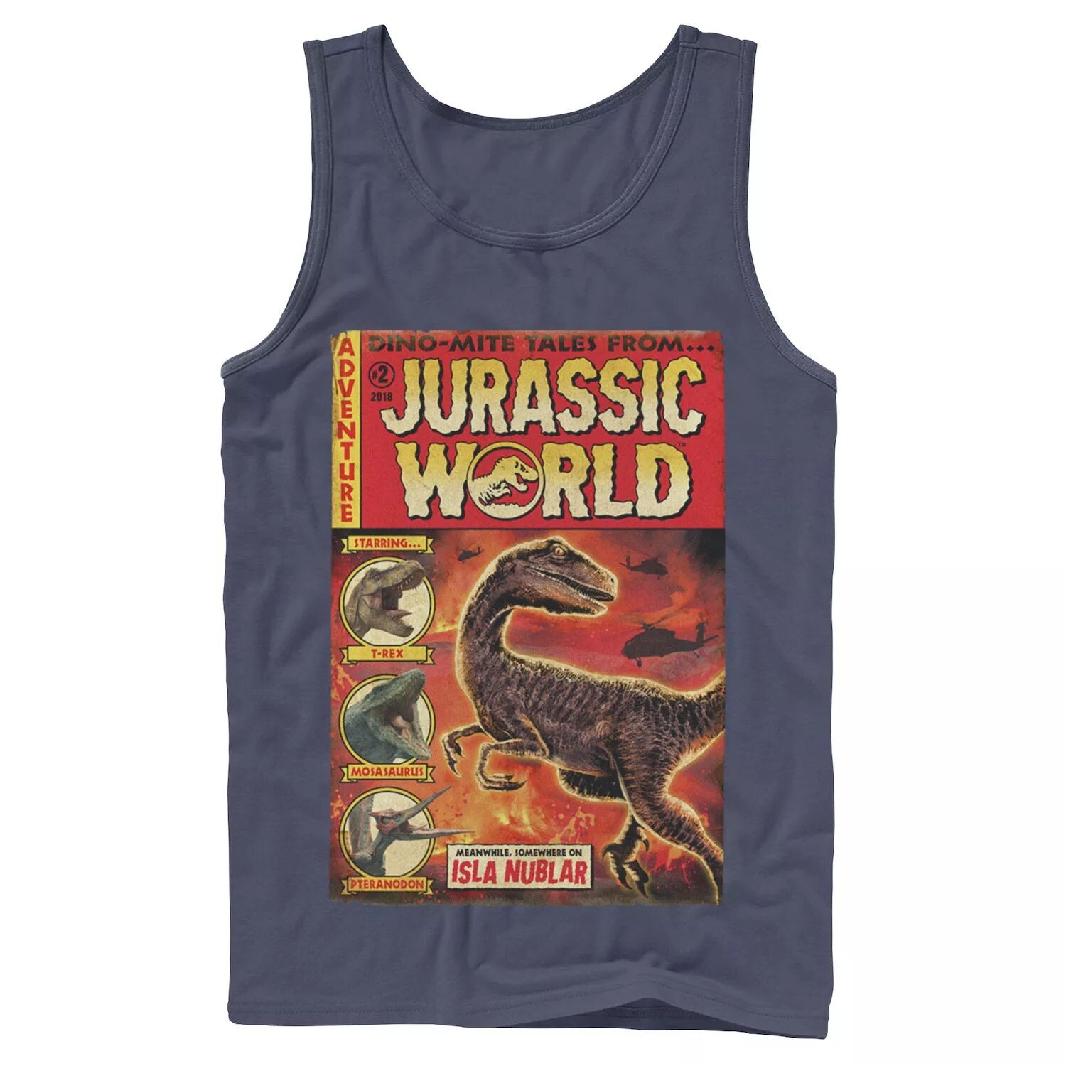 

Мужская винтажная майка Jurassic World Two Dino-Mite Tales Licensed Character