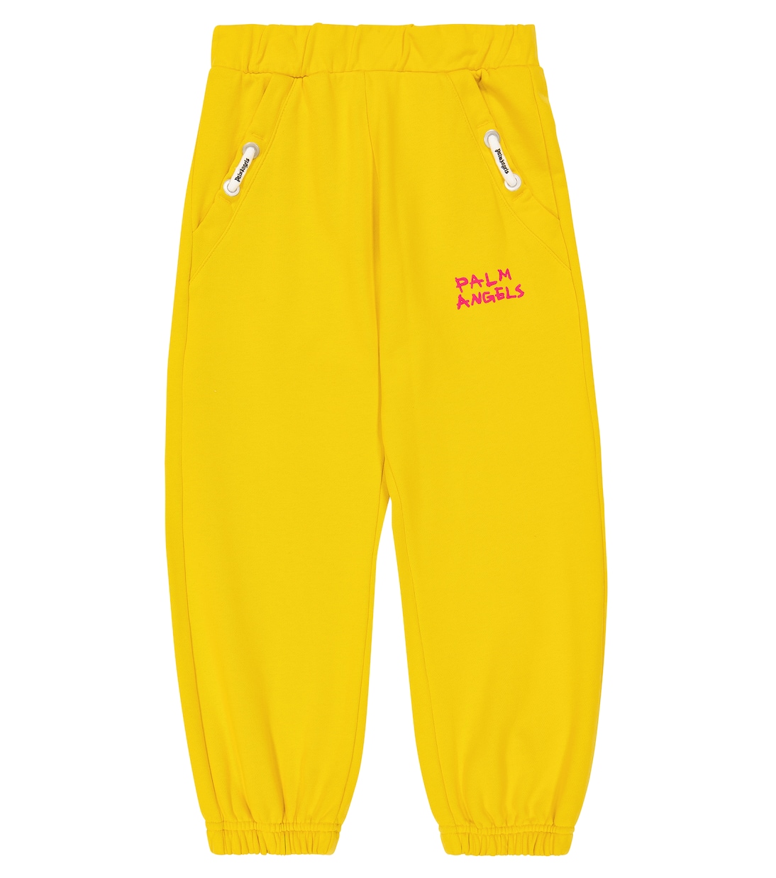Спортивные брюки из хлопкового джерси с логотипом Palm Angels Kids, желтый