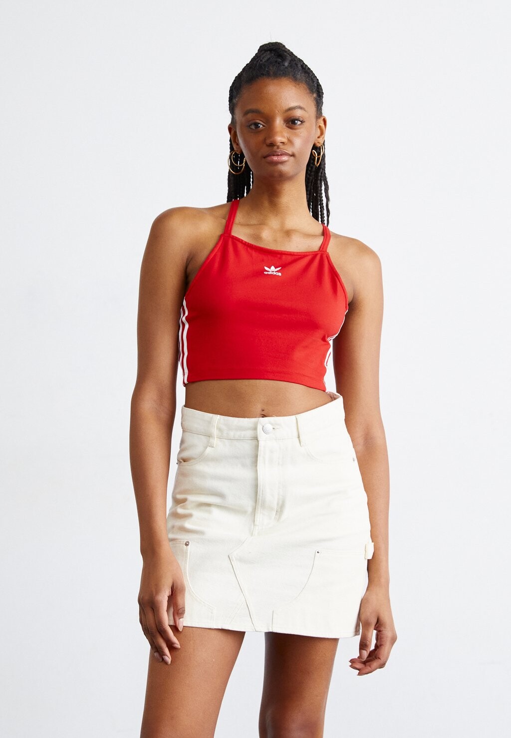 

Топ ADICOLOR STRIPES CROP adidas Originals, цвет better scarlet