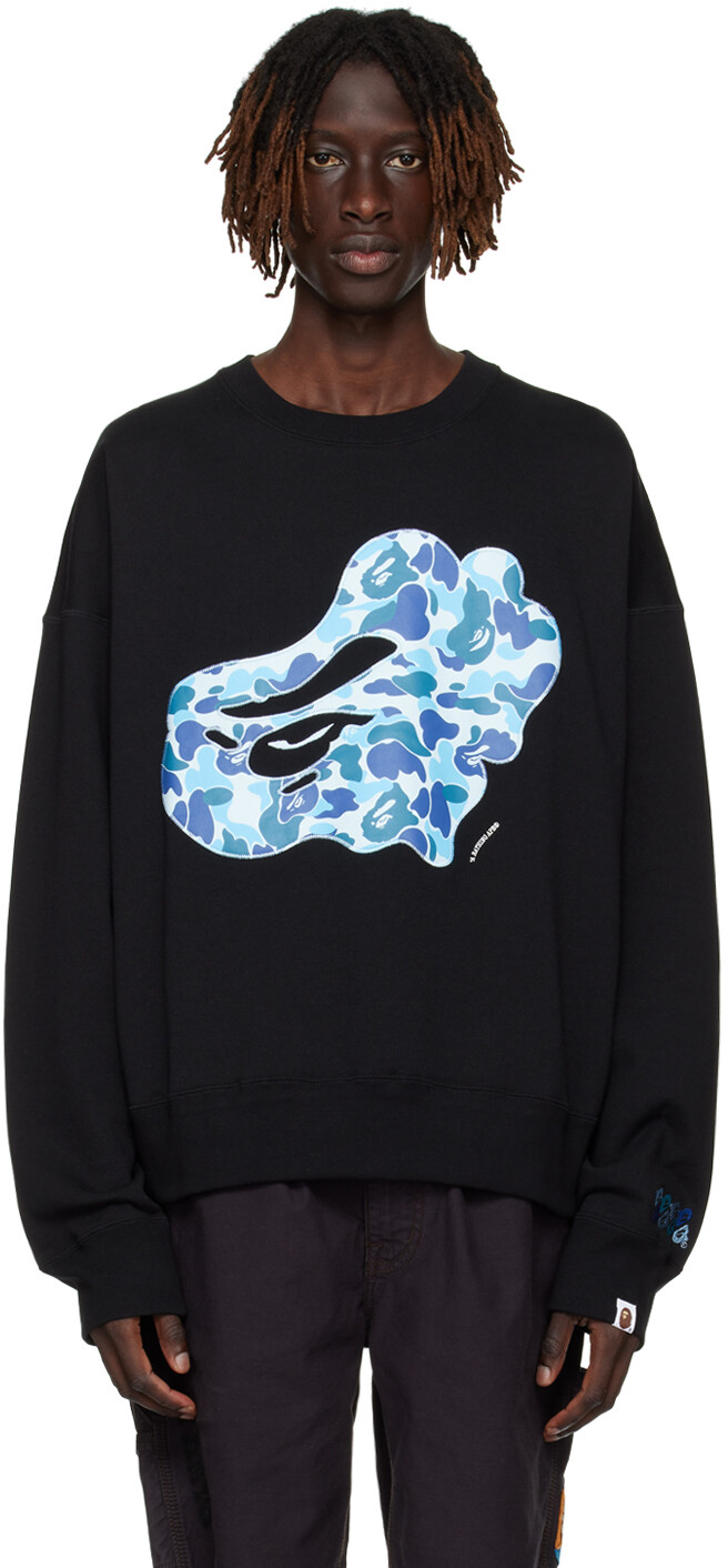 

Черный свитшот с камуфляжной нашивкой ABC BAPE