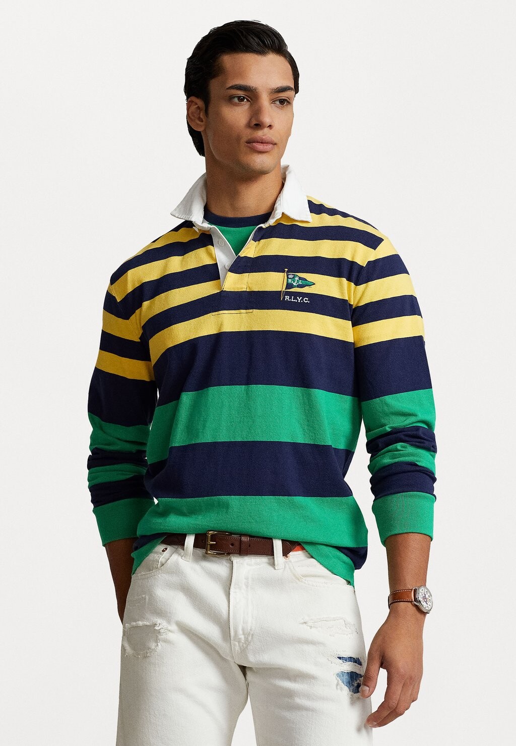 

Топ с длинными рукавами LONG SLEEVE Polo Ralph Lauren, цвет chrome yellow multi