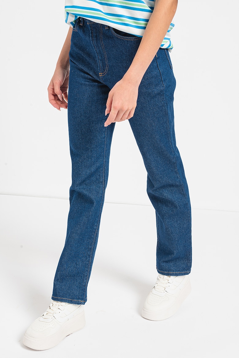 Джинсы с высокой талией Lacoste, синий джинсы с высокой талией lacoste синий