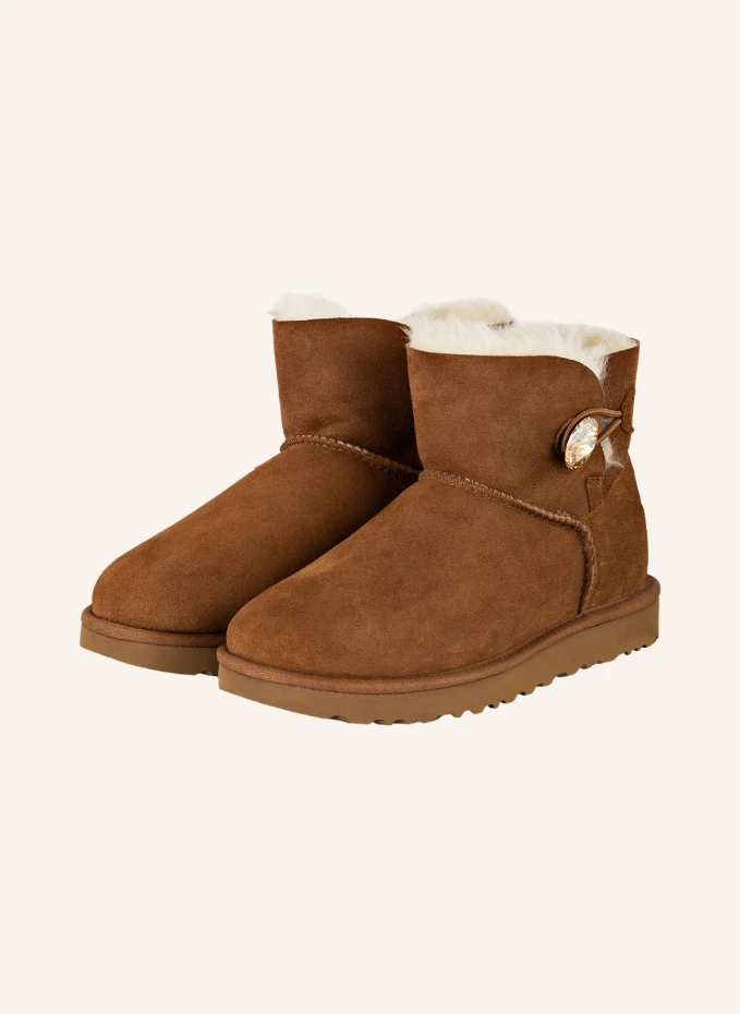

Ботинки mini bailey button bling с кристаллами сваровски Ugg, коричневый