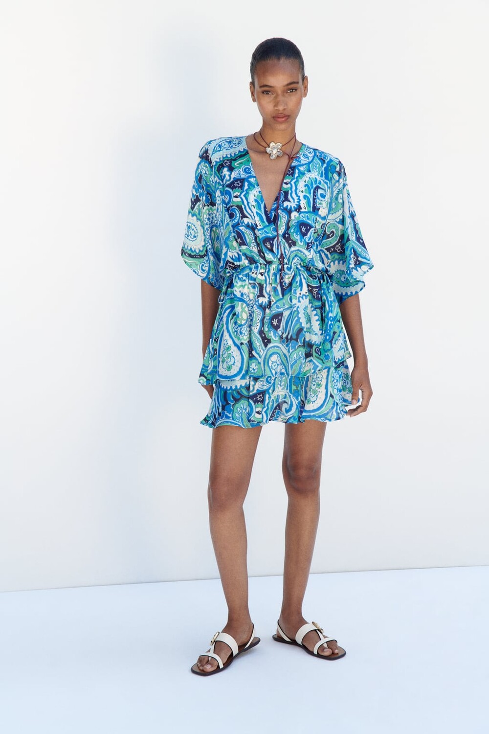 

Мини-платье с принтом ZARA, разноцветный