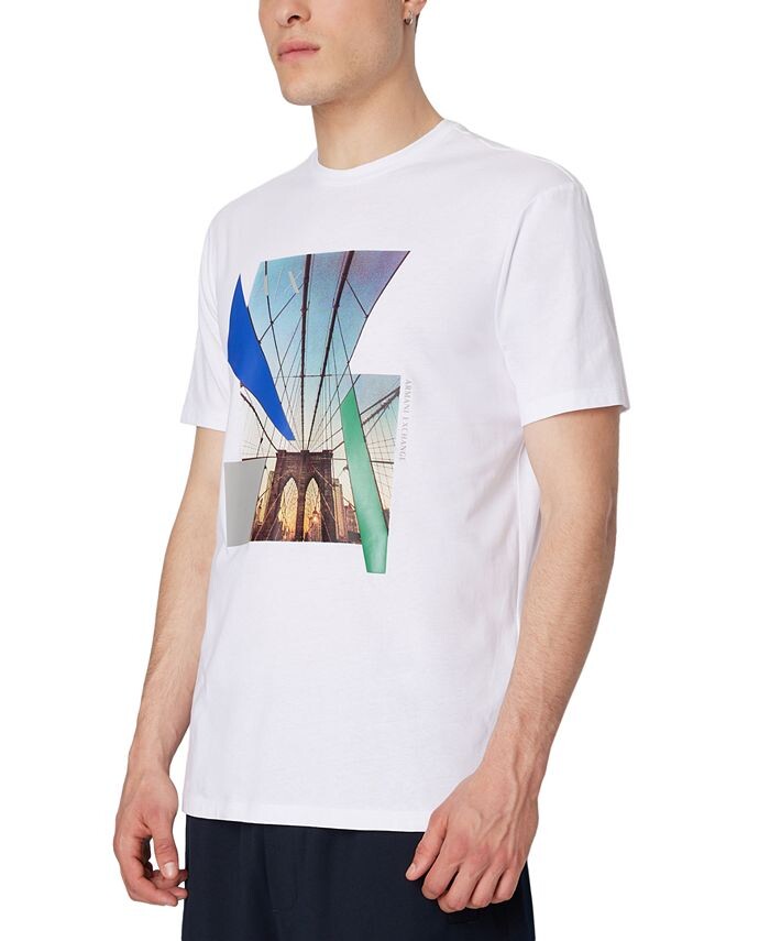 

Мужская футболка с рисунком Brooklyn Bridge Armani Exchange, белый