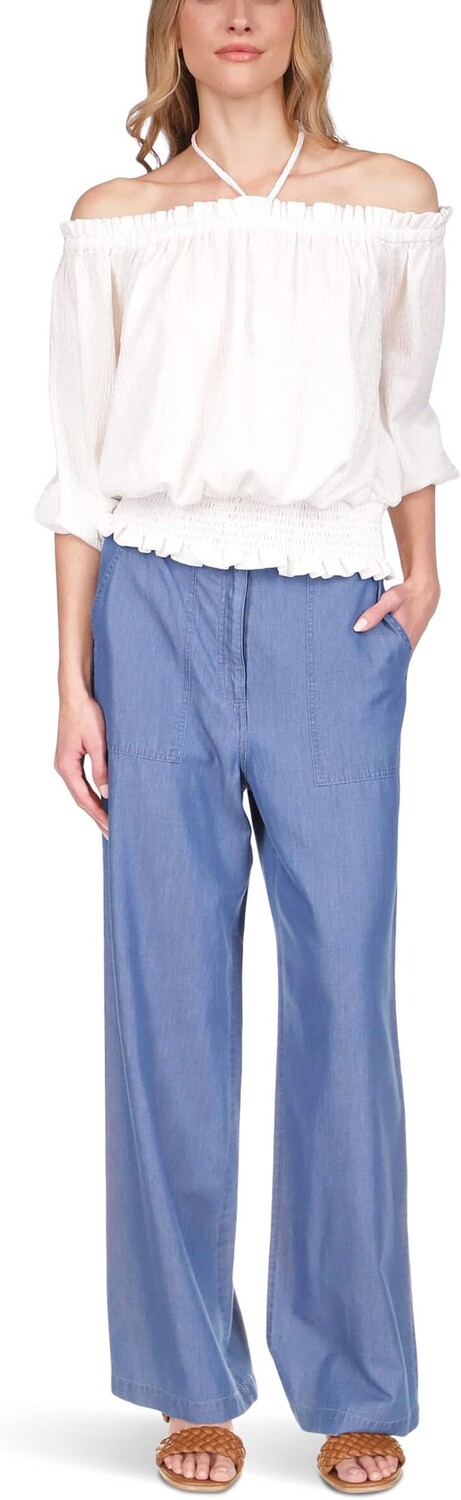 

Широкие брюки из шамбре MICHAEL Michael Kors, цвет Light Cadet Wash