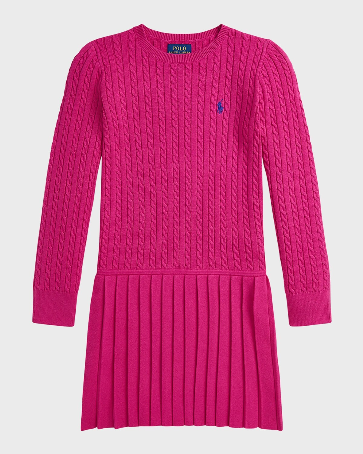 

Комбинированное платье косой вязки для девочек, размер 2–6X Ralph Lauren Childrenswear, цвет College Pink W Classic Azure