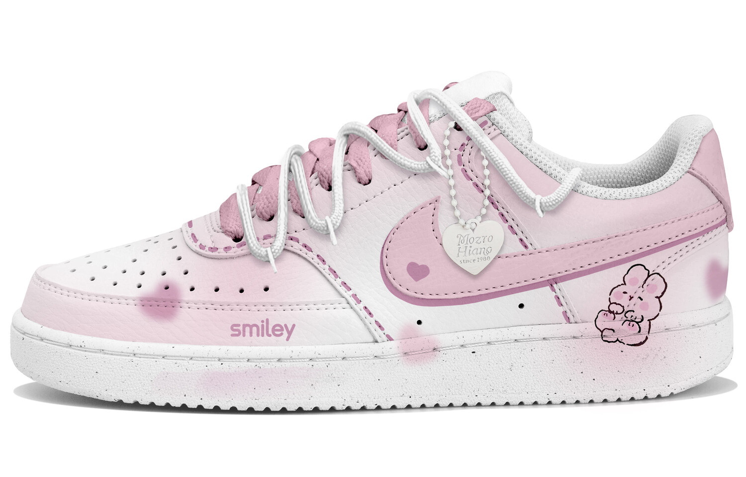

Кроссовки Nike Court Vision 1 Skateboarding Shoes Women's Low-top White/pink, розовый
