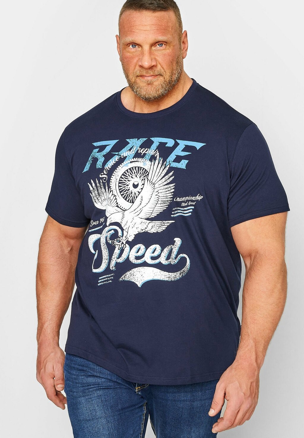 

Футболка с принтом EAGLE PRINT 'RACE' SLOGAN BadRhino, цвет blue