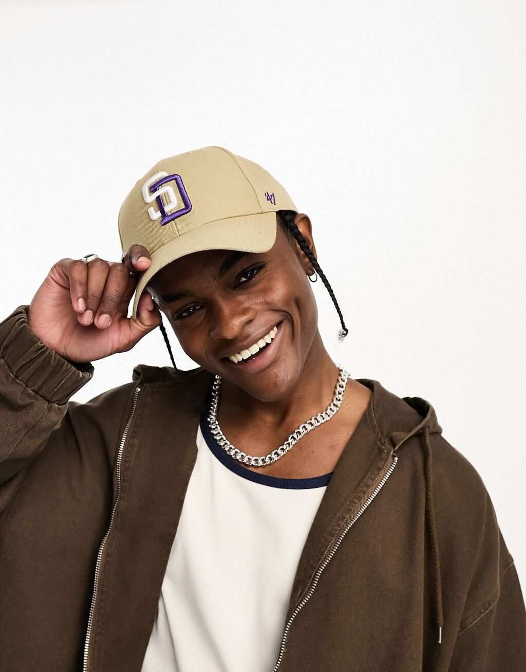 

Бежевая бейсболка 47 Brand San Diego Padres с вышивкой логотипа и значка