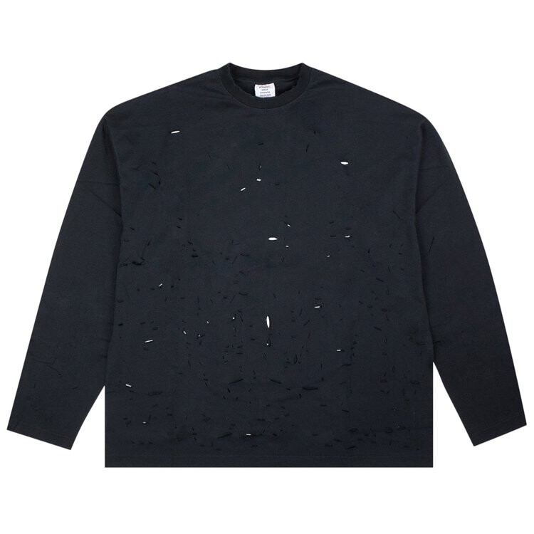 

Лонгслив Vetements Destroyed 'Black', черный