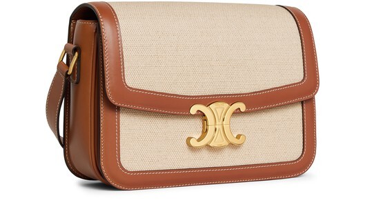 

Сумка Classique Triomphe из текстиля и телячьей кожи. Celine