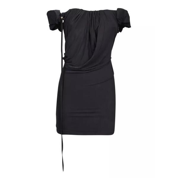

Платье asymmetric draped mini dress Jacquemus, черный