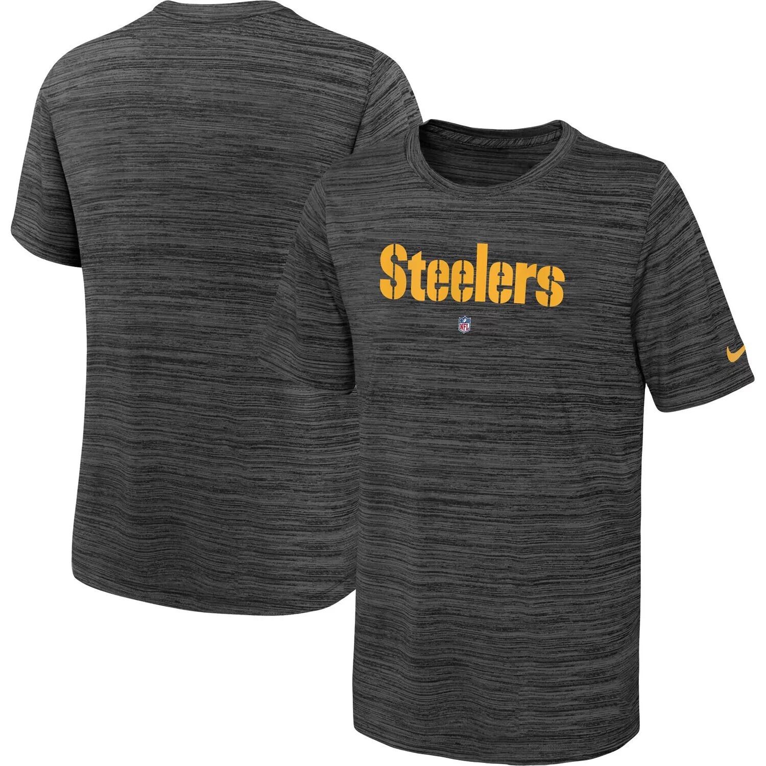 

Черная молодежная футболка Nike Pittsburgh Steelers Sideline Velocity Performance Nike