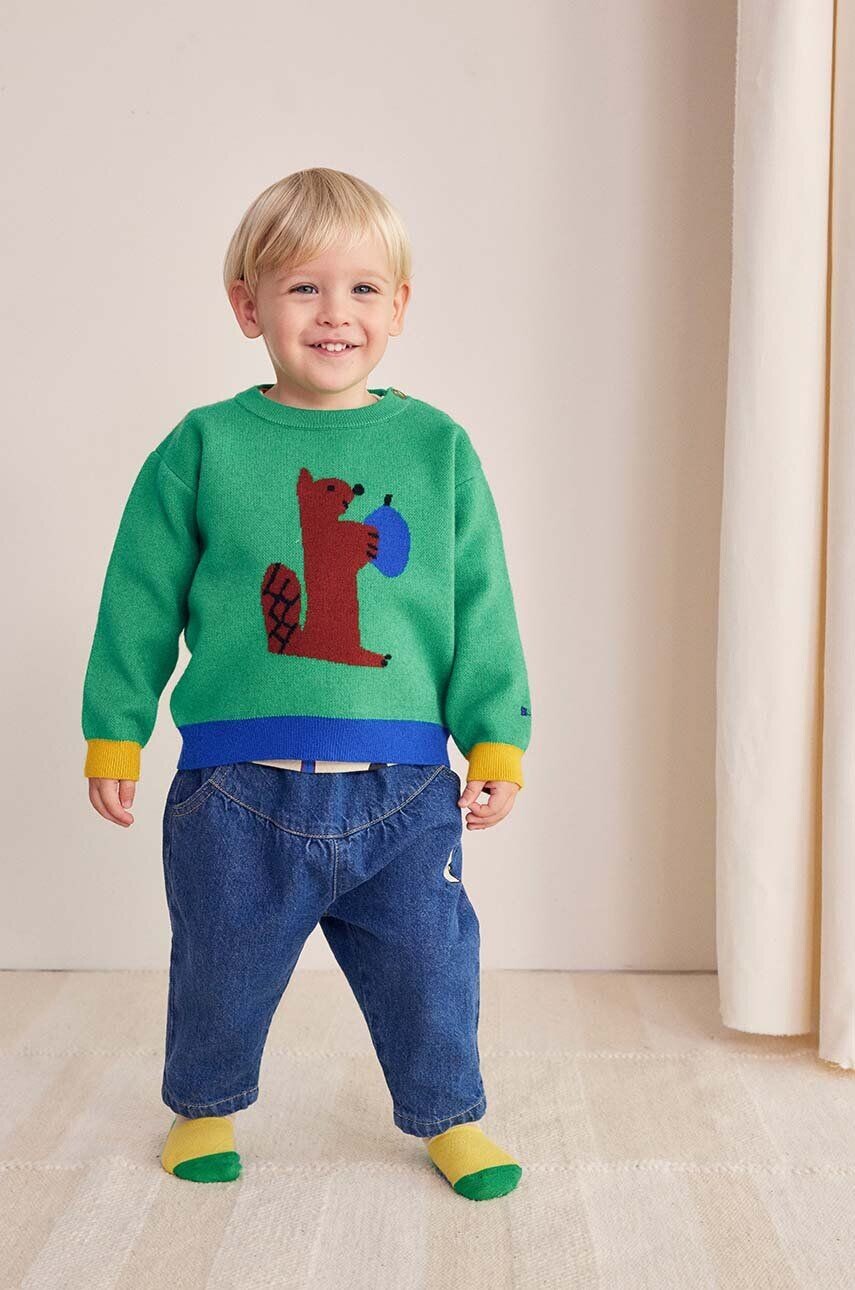 

Детский свитер Bobo Choses Hungry Squirrel, зеленый