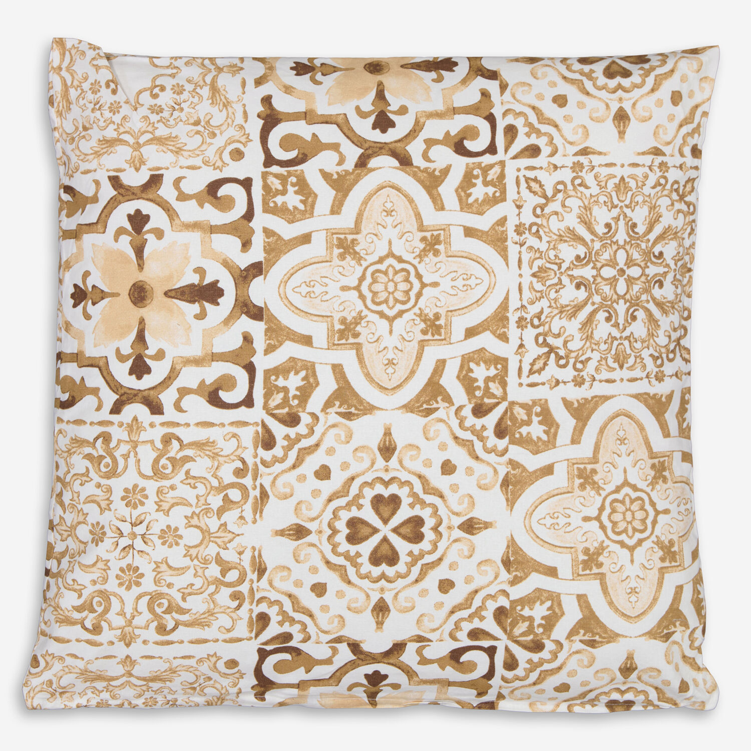 Бело-коричневая подушка с мозаичным узором 60х60см Brandani