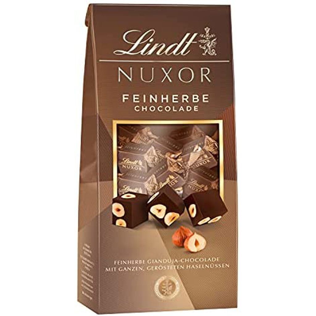 

Бутылка Lindt Nuxor Gianduja Feinherb с цельным фундуком 103г