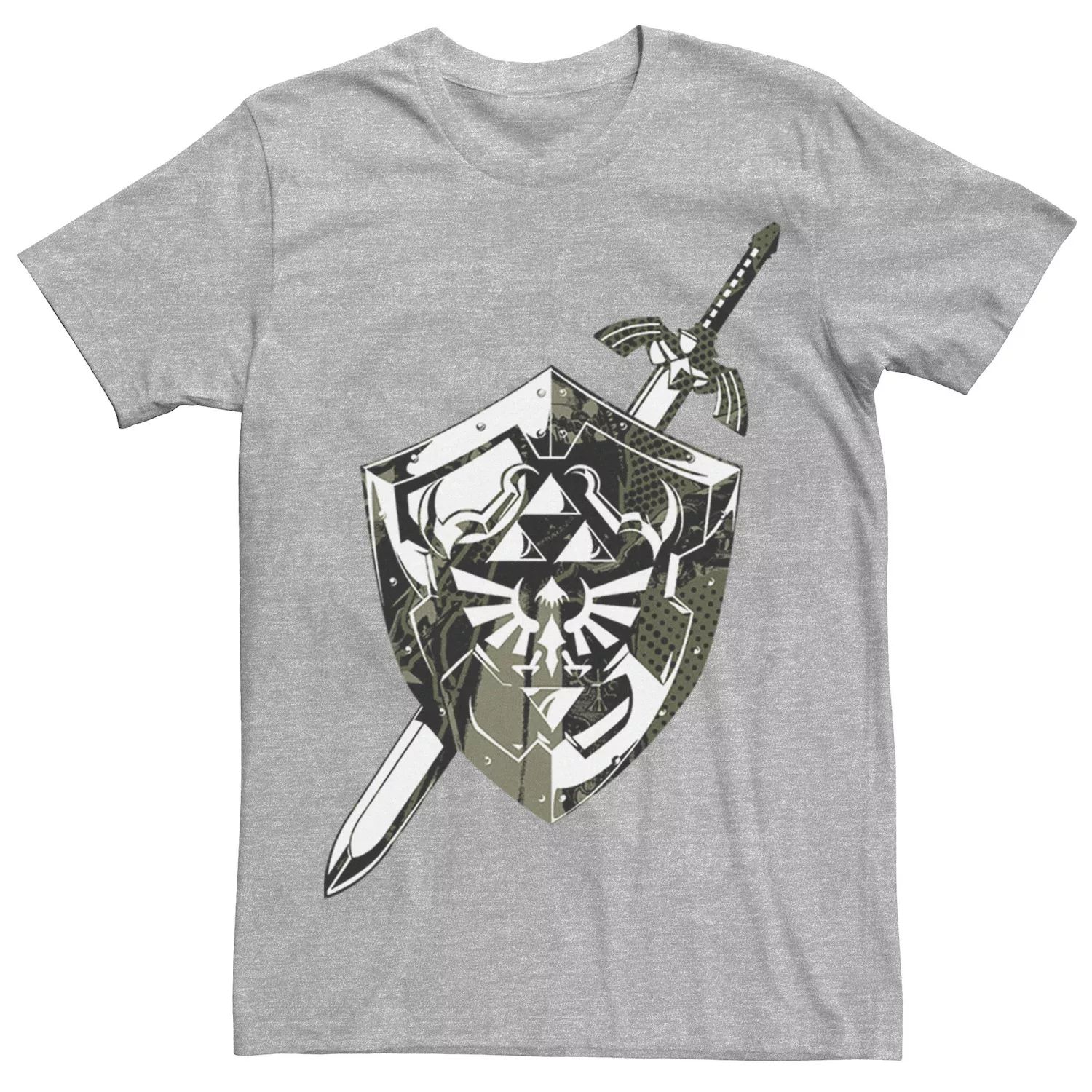 Мужская футболка Nintendo Legend of Zelda Hylian Shield & Sword Collage Licensed Character