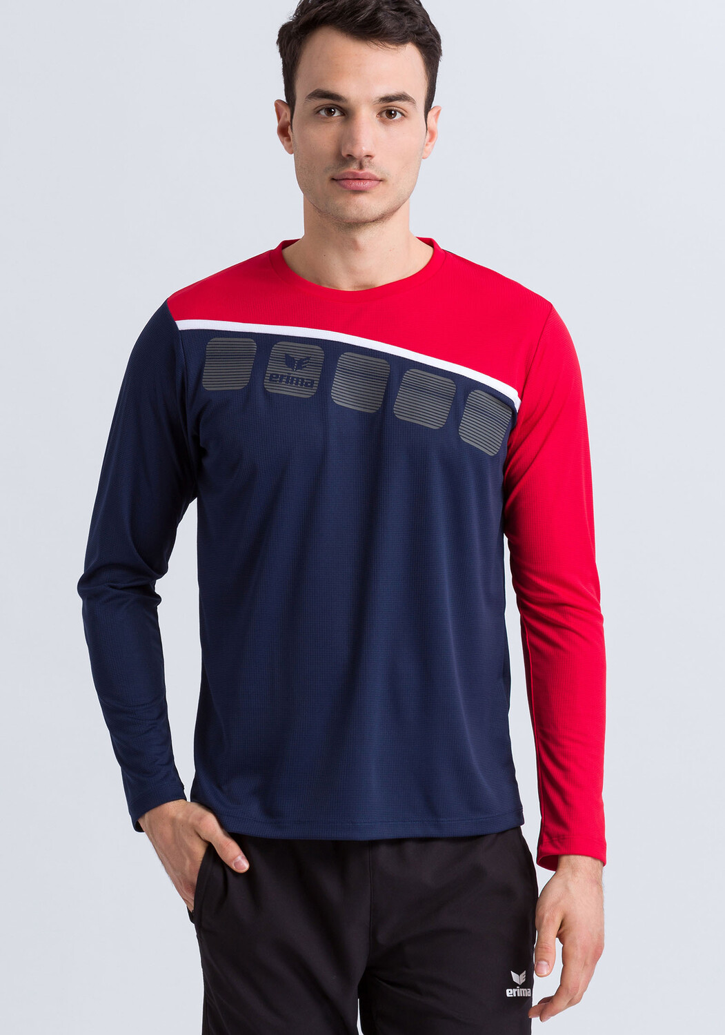 

Спортивная футболка erima 5 C Longsleeve, цвет new navy/rot/weiss
