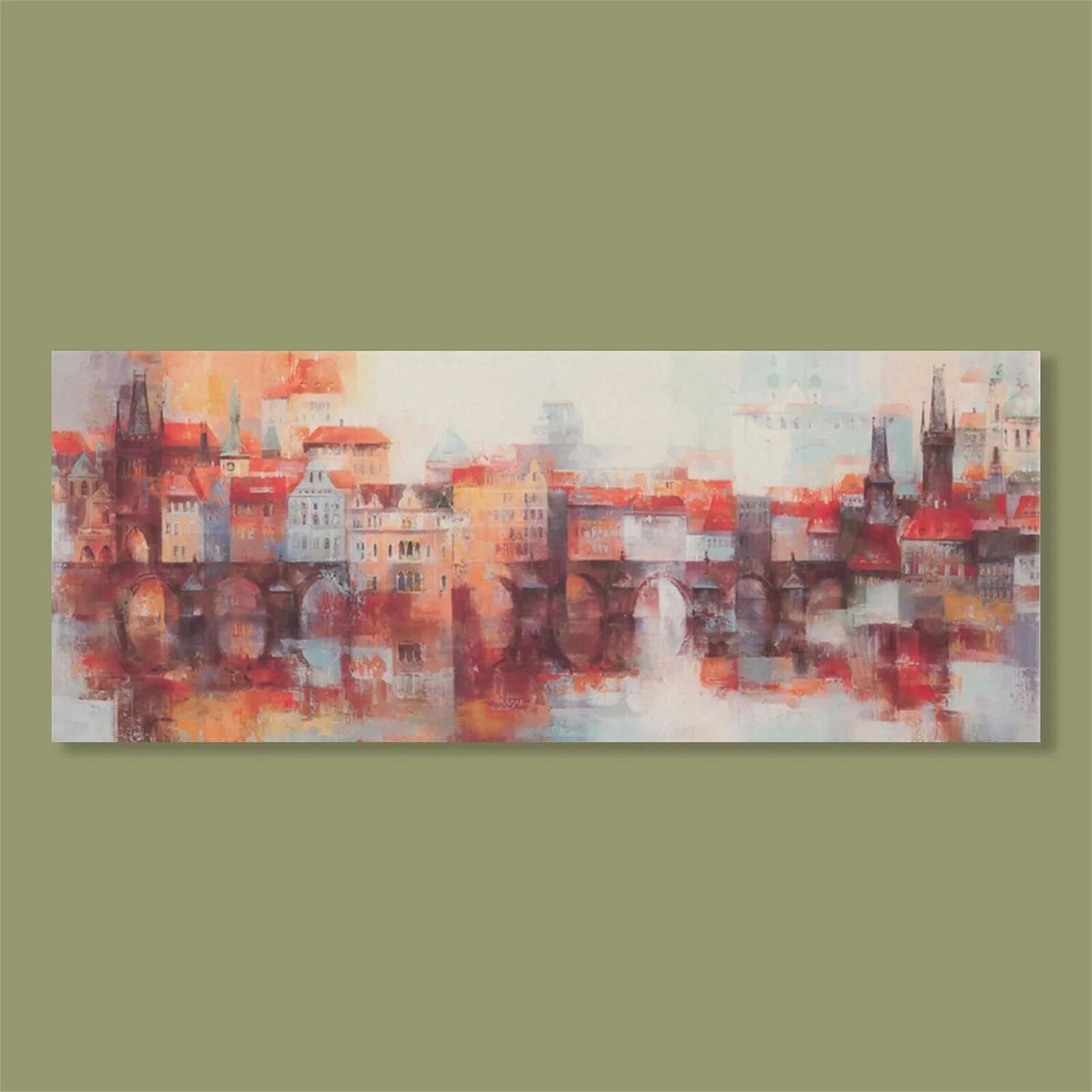 

Картина на холсте Q-Art Дома - 40x100 см
