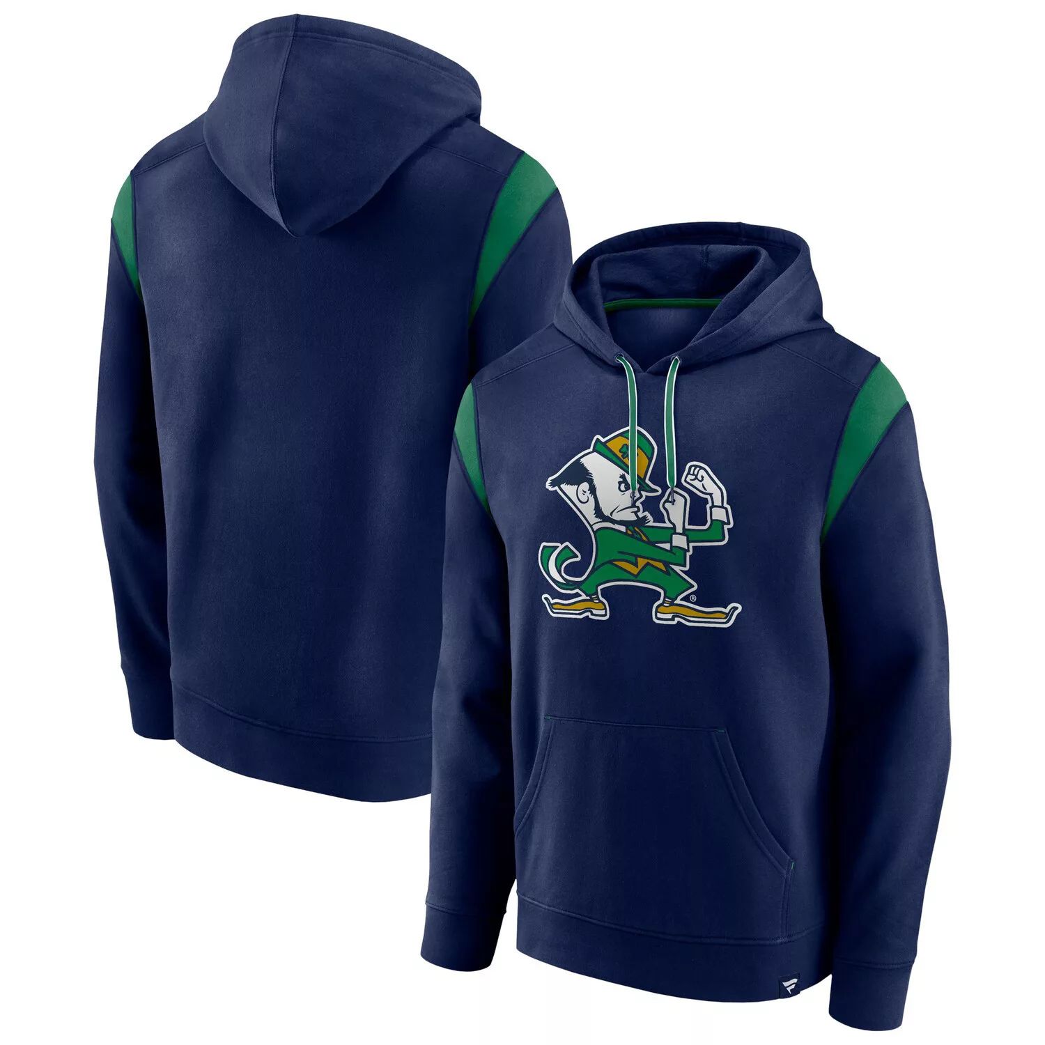 

Мужской темно-синий пуловер с капюшоном с фирменным логотипом Notre Dame Fighting Irish Gym Rat Fanatics