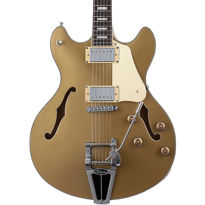Электрогитара Schecter Guitar Research Corsair Semi-Hollow Electric Gold Top