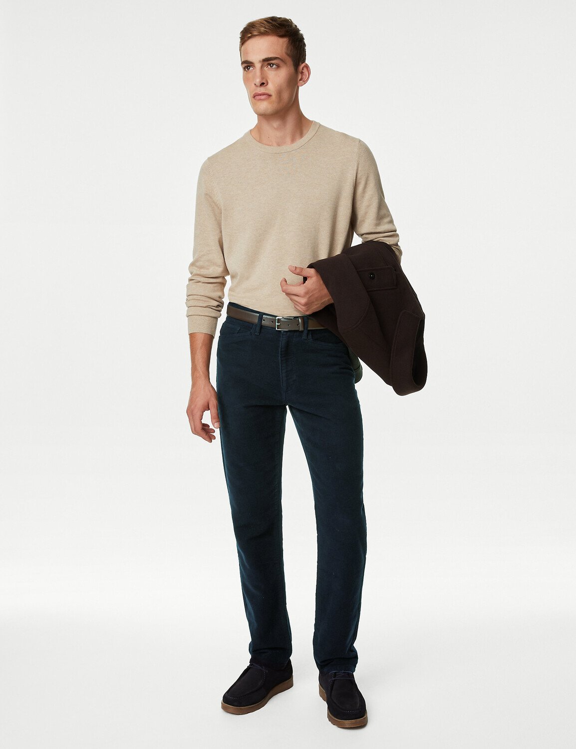 

Брюки Moleskin стандартного кроя Marks & Spencer, темно-синий