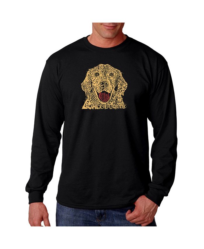 цена Мужская футболка с длинным рукавом Word Art — Собака LA Pop Art, черный