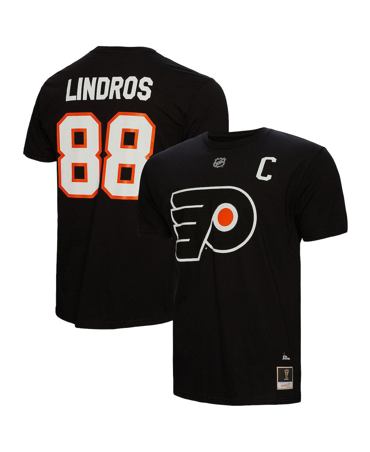 Мужская черная футболка с именем и номером Eric Lindros Philadelphia Flyers Mitchell & Ness футболка mitchell