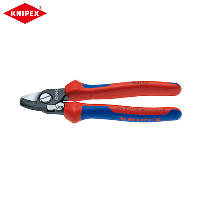 Кусачки для проволоки KNIPEX, 165 мм, двухцветная ручка, полированный корпус, одножильные, многожильные, ножницы для меди и алюминия 95 22 165