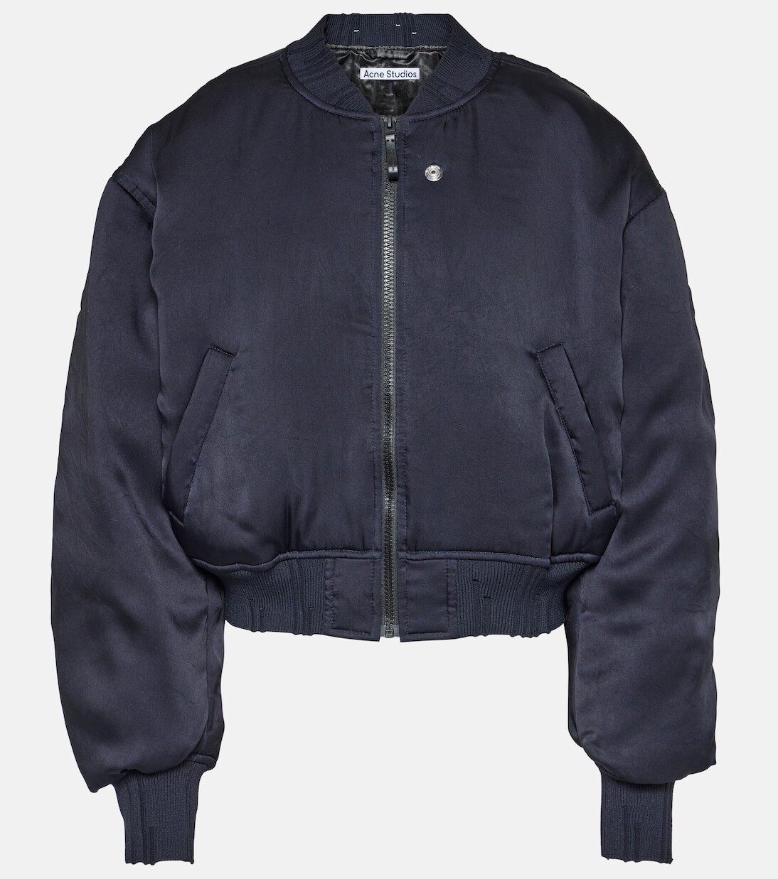 

Утепленный атласный бомбер onber Acne Studios, черный