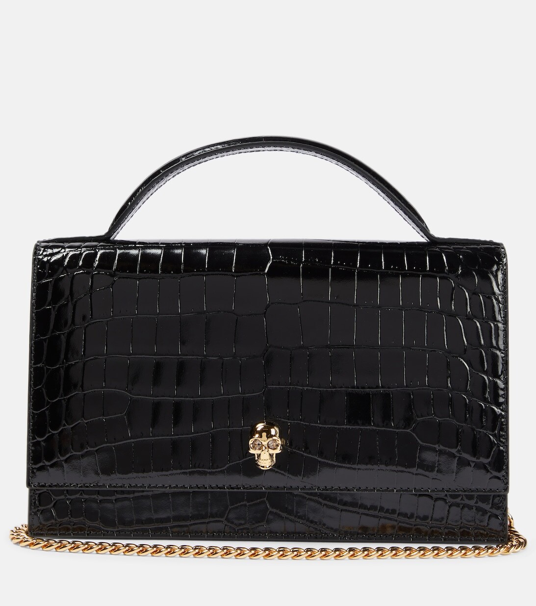 

Кожаная сумка через плечо Skull среднего размера Alexander McQueen, черный